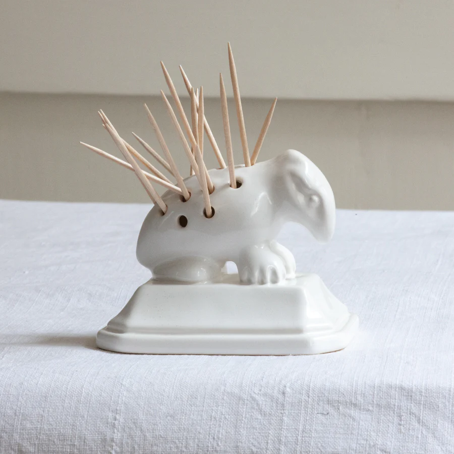 A toothpick stand in the shape of a porcupine