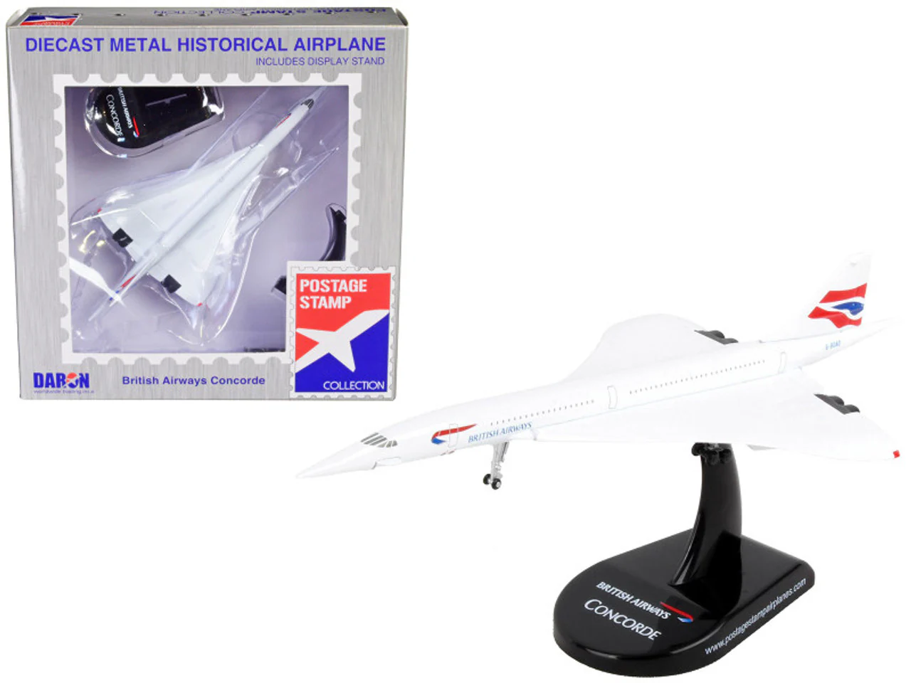 British Airways Concorde (G-BOAD) - Postage Stamp Collection - Die-Cast 1:350