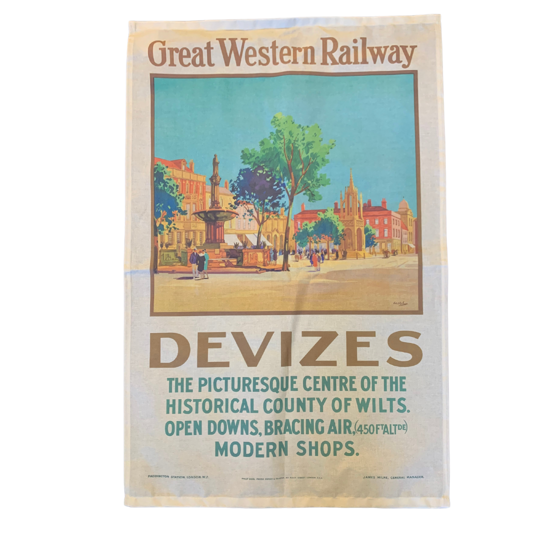 Devizes Great Western Railways Poster Tea Towel