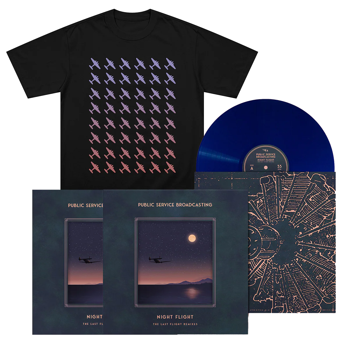 Night Flight: Midnight Blue Vinyl LP, T-Shirt + Signed Art Card