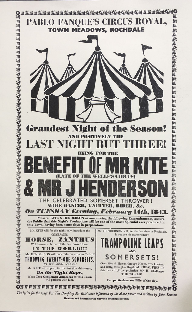 For the Benefit of Mr Kite poster