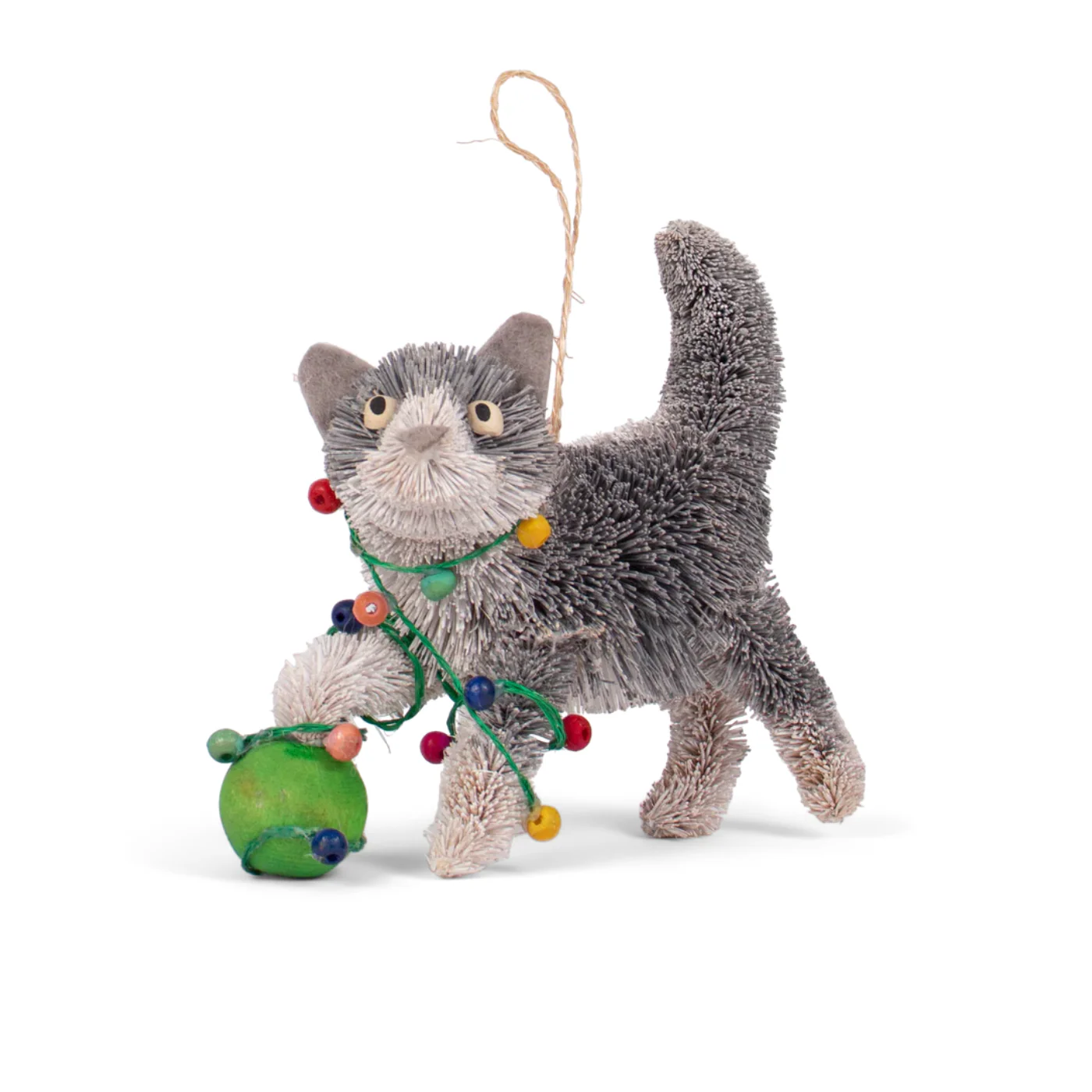 Bristle Cat with Lights Decoration