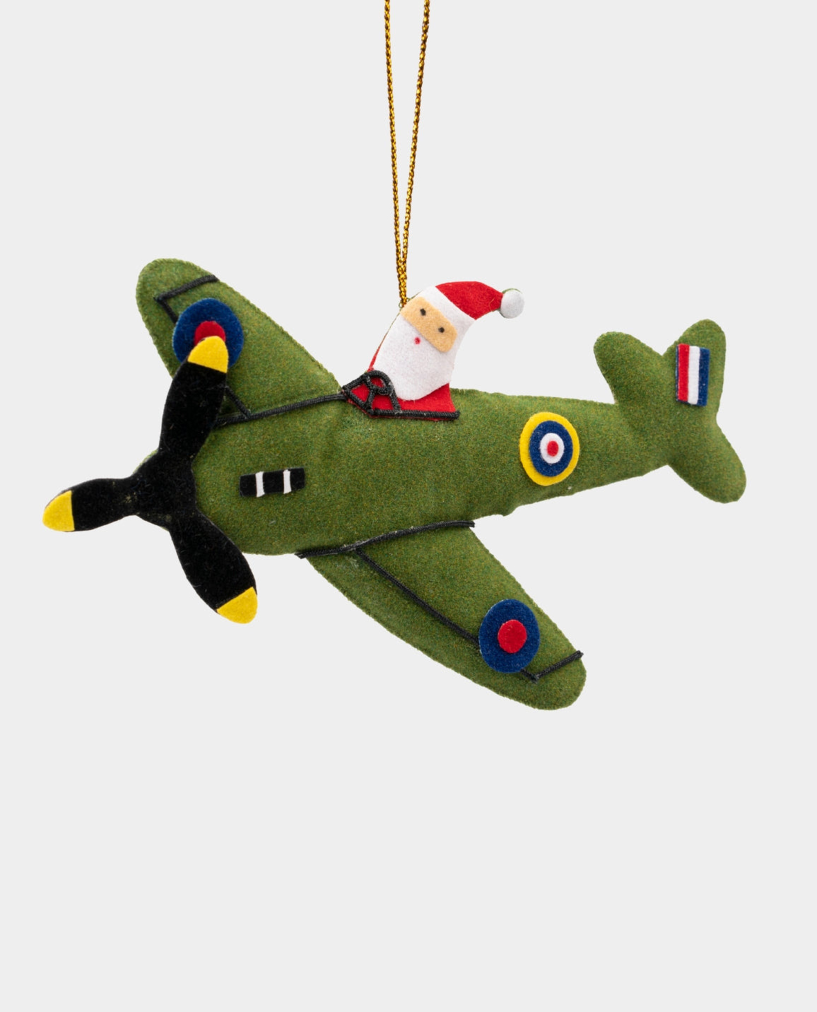 Felt Santa In A Spitfire Decoration