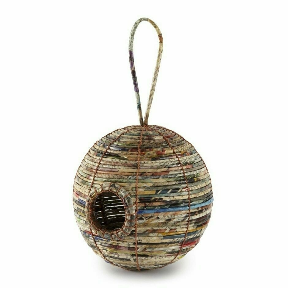 Recycled Paper Bird House Ball