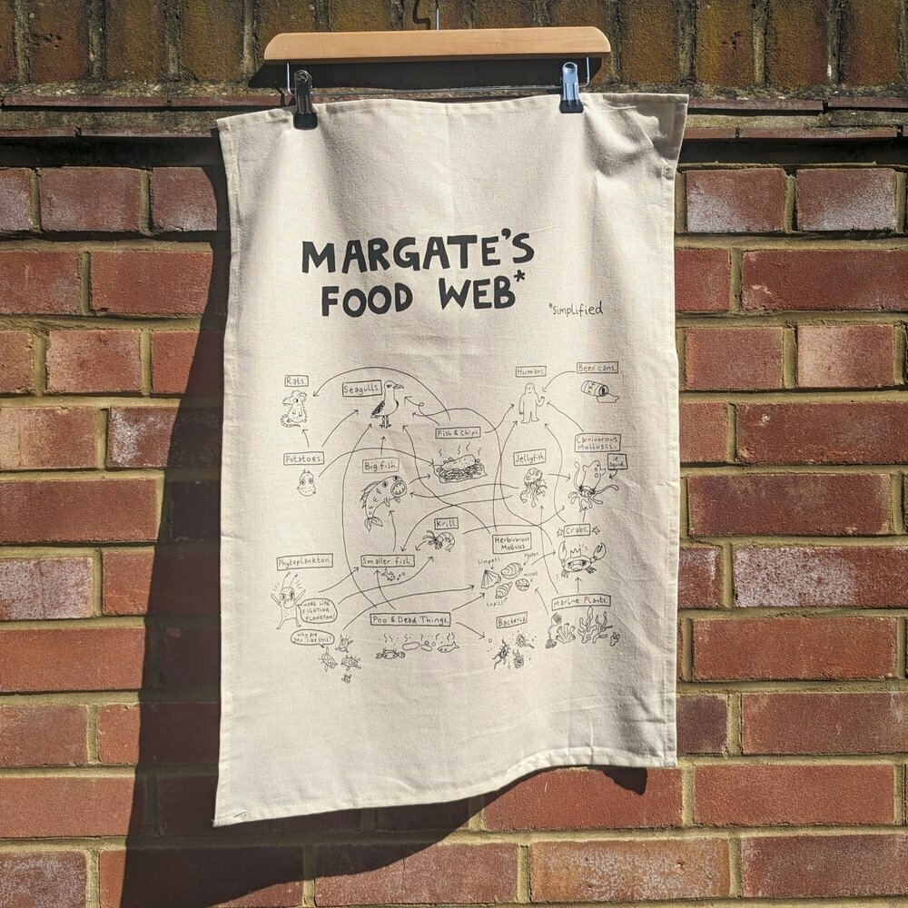 Margate food web tea towel