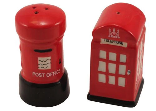 Postbox and phone box salt and pepper shakers