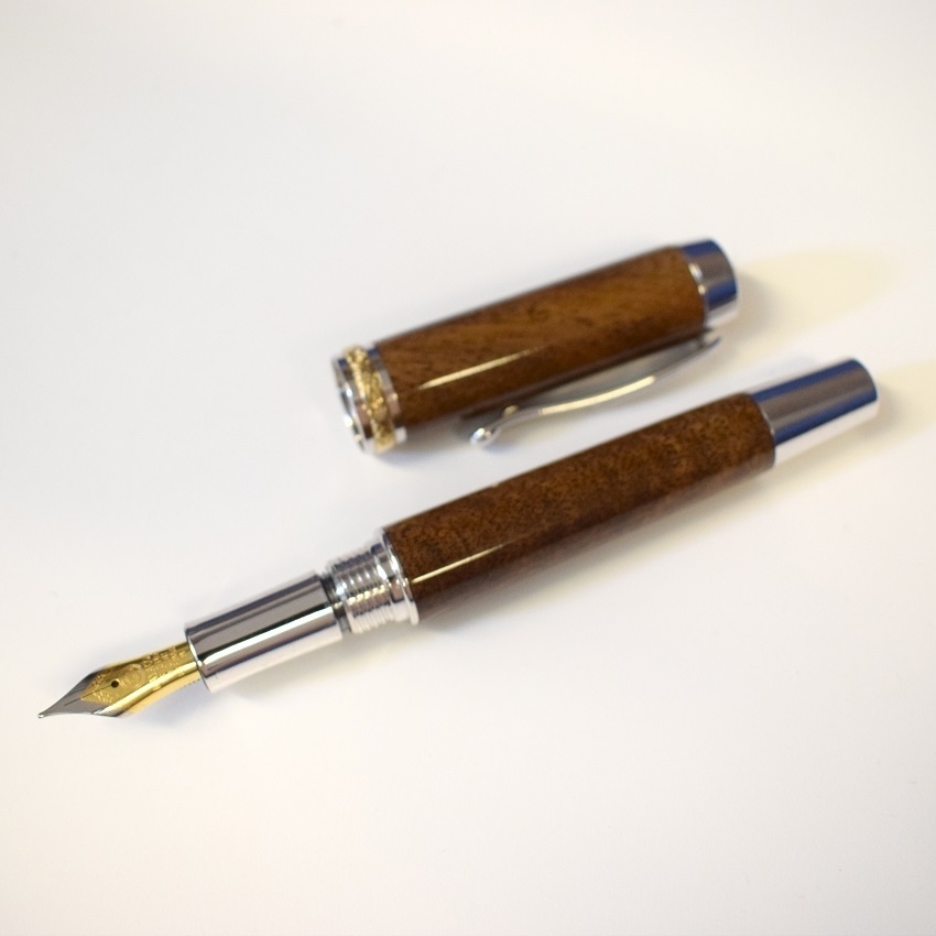 hand-turned wooden fountain pen