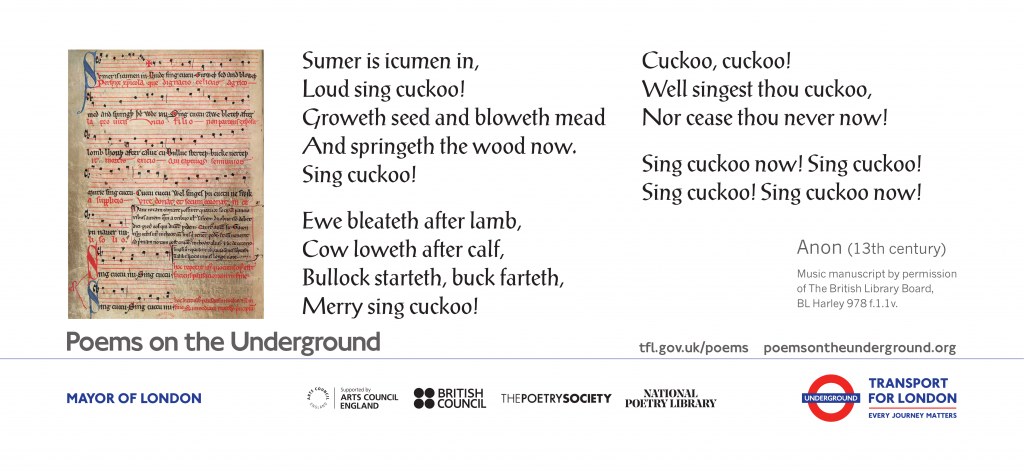Poems on the Underground (117) – set of five posters