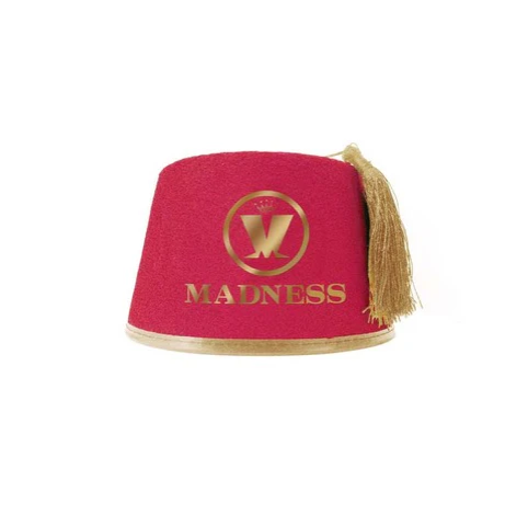 Red fez with Madness branding