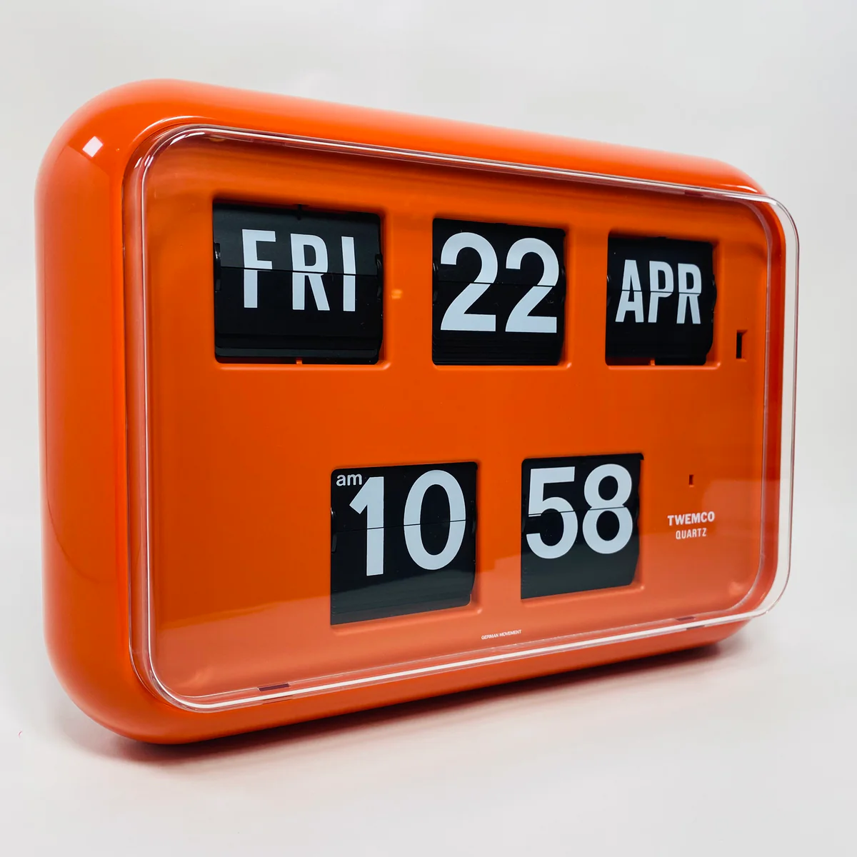 TWEMCO Calendar Flip Wall Clock QD-35 Orange