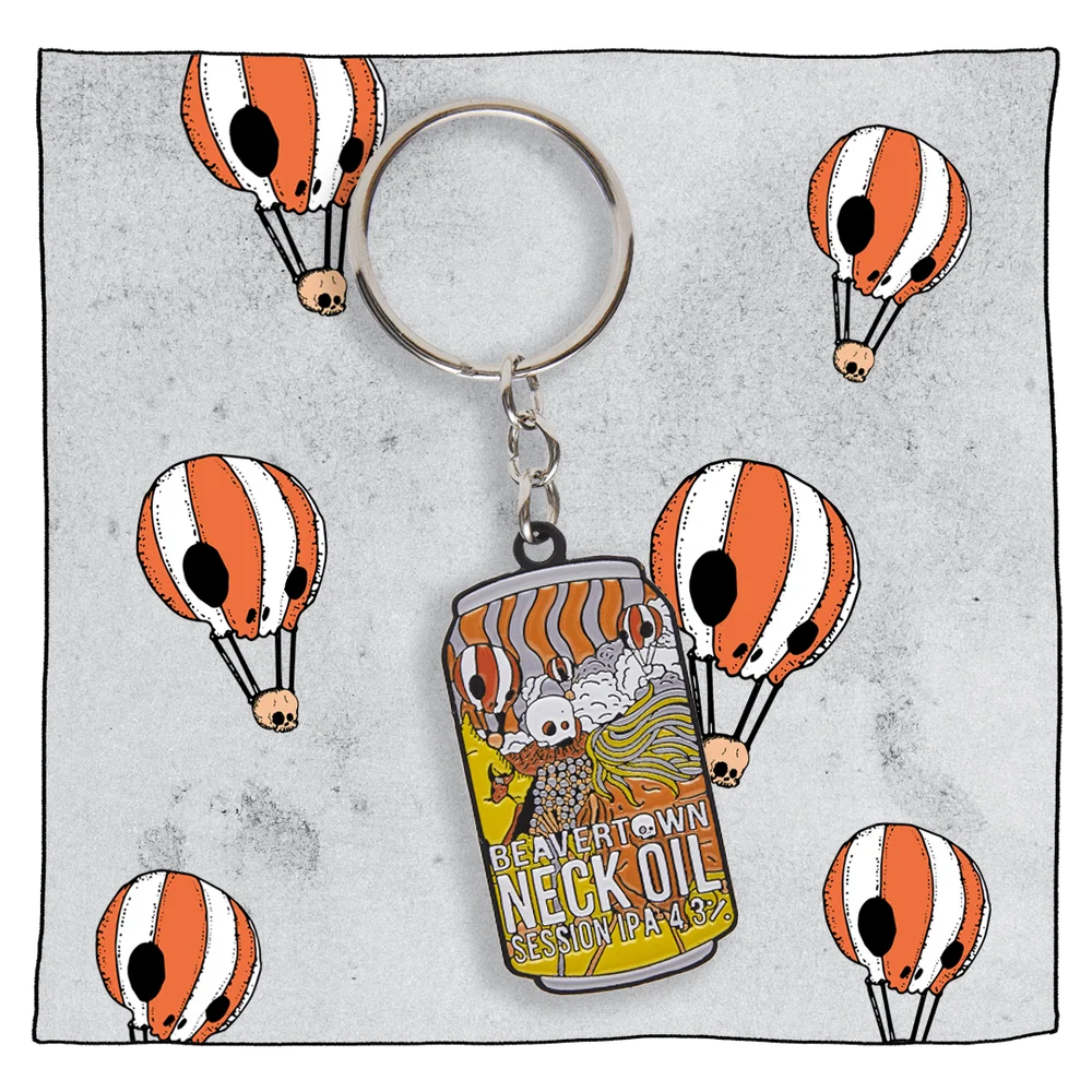 Neck oil can keyring