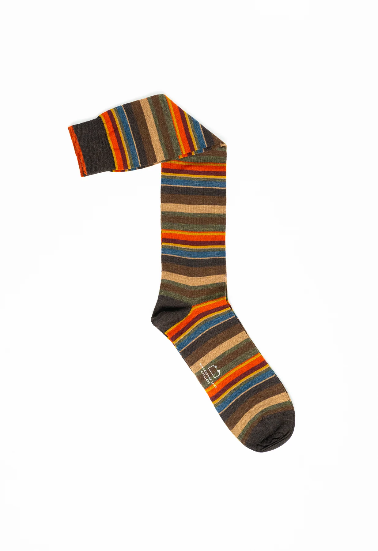 Striped Merino Wool Over-The-Calf Socks