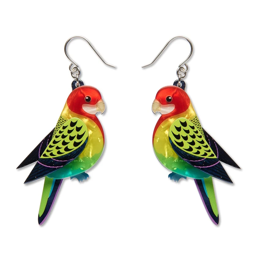 Eastern Rosella Drop Earrings