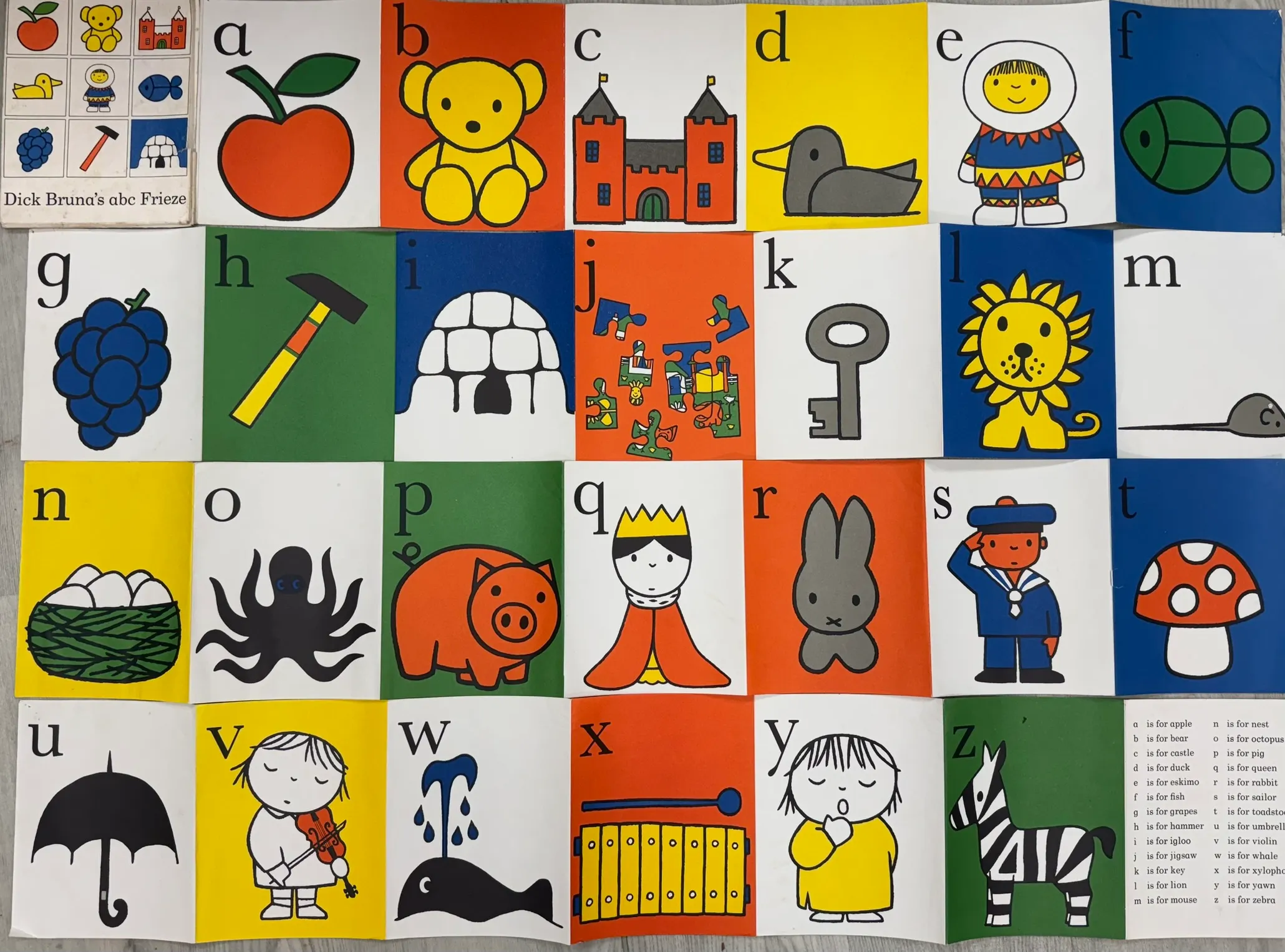 Original Dick Bruna ABC Frieze 1971