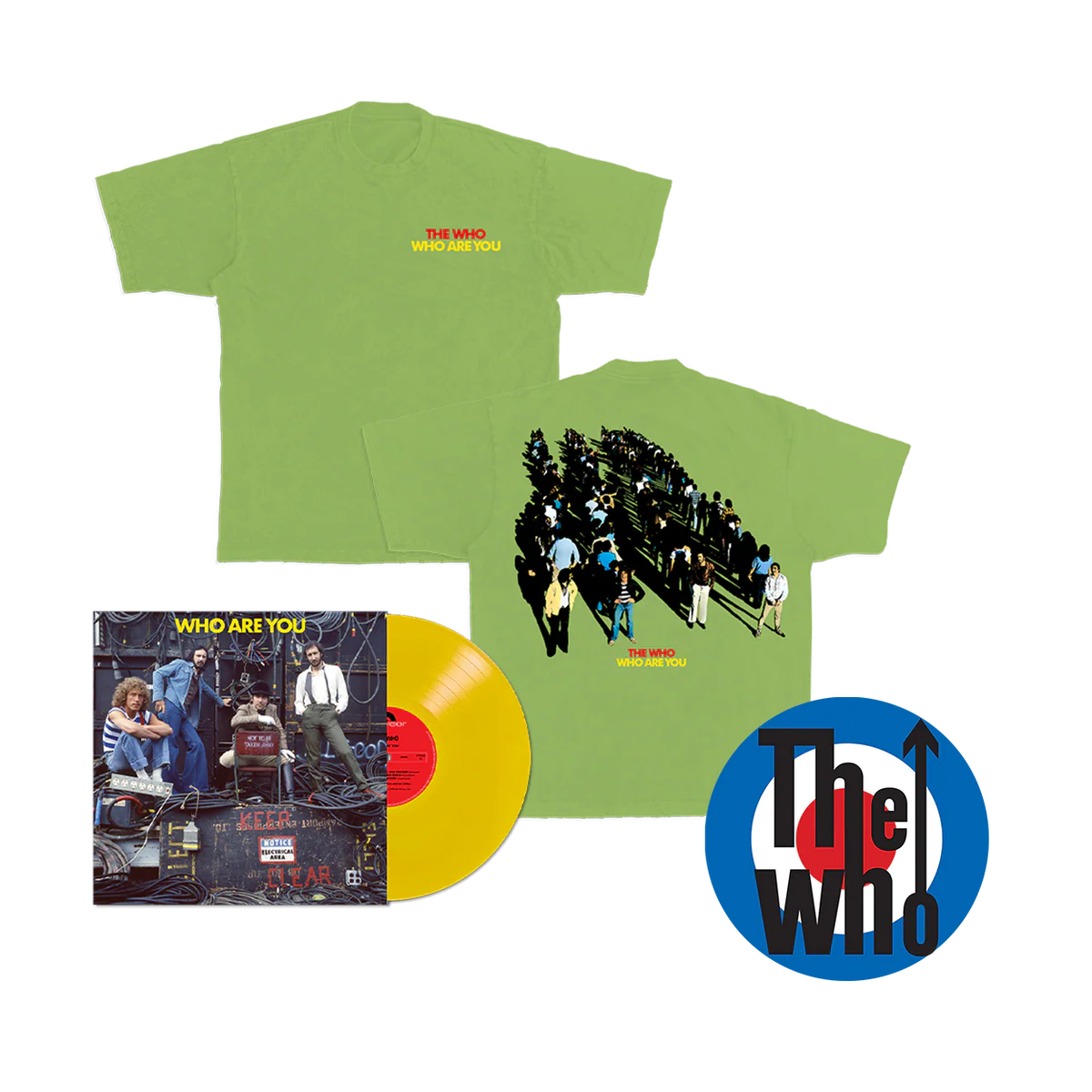 Who Are You Yellow Vinyl + T-shirt & Slipmat Bundle