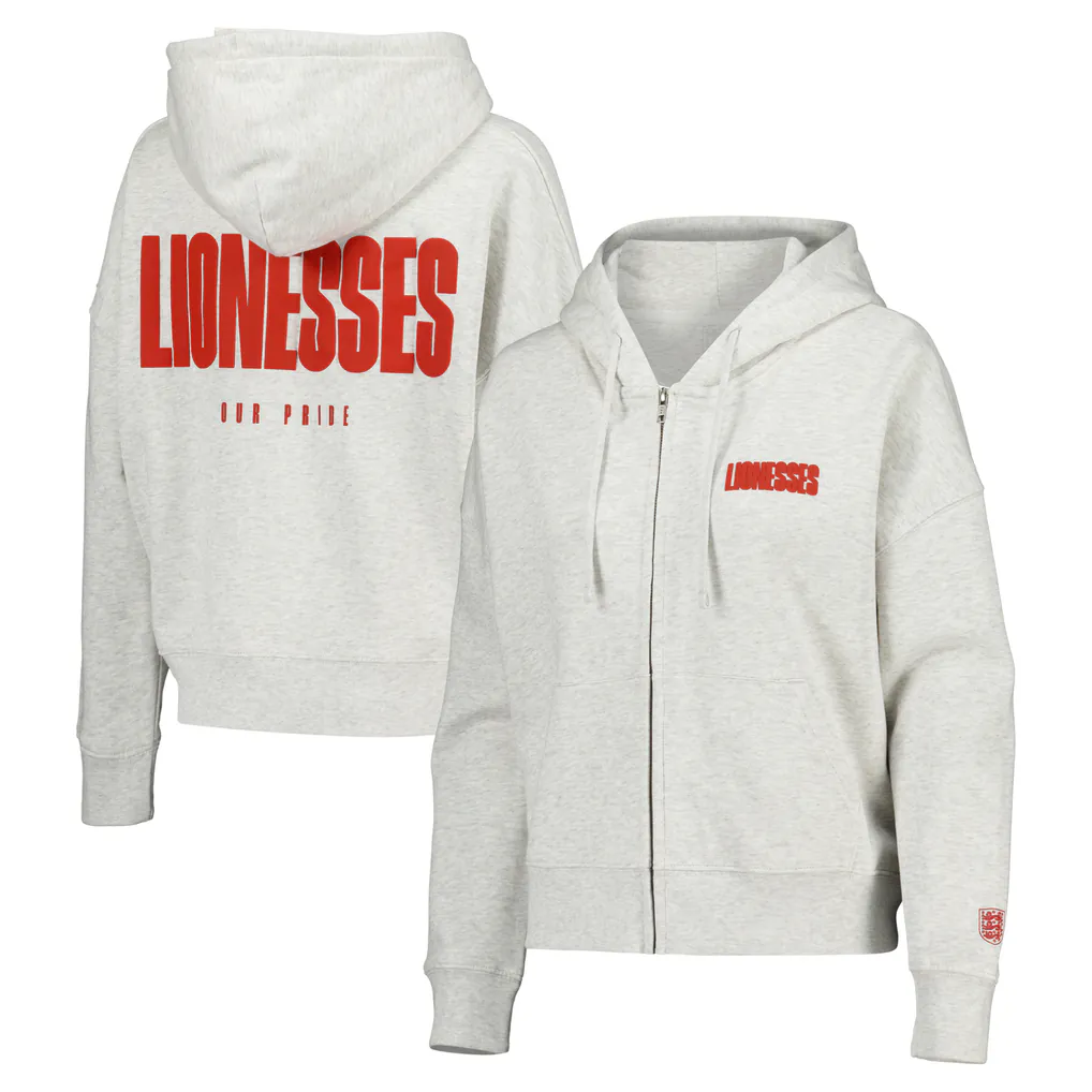 Lionesses Cherry Graphic Elevated Zip Through Hoodie - Cool Heather - Womens