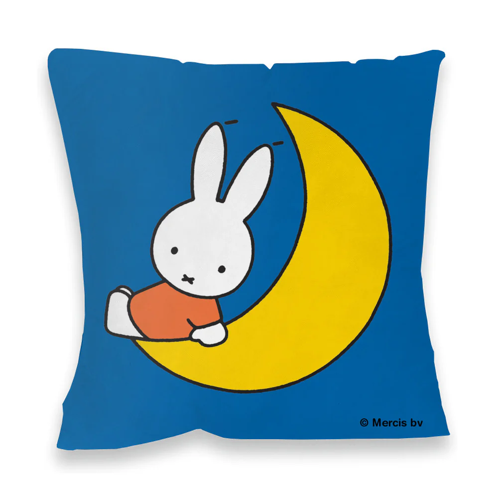 miffy sat on the moon cushion - timeless character favourite