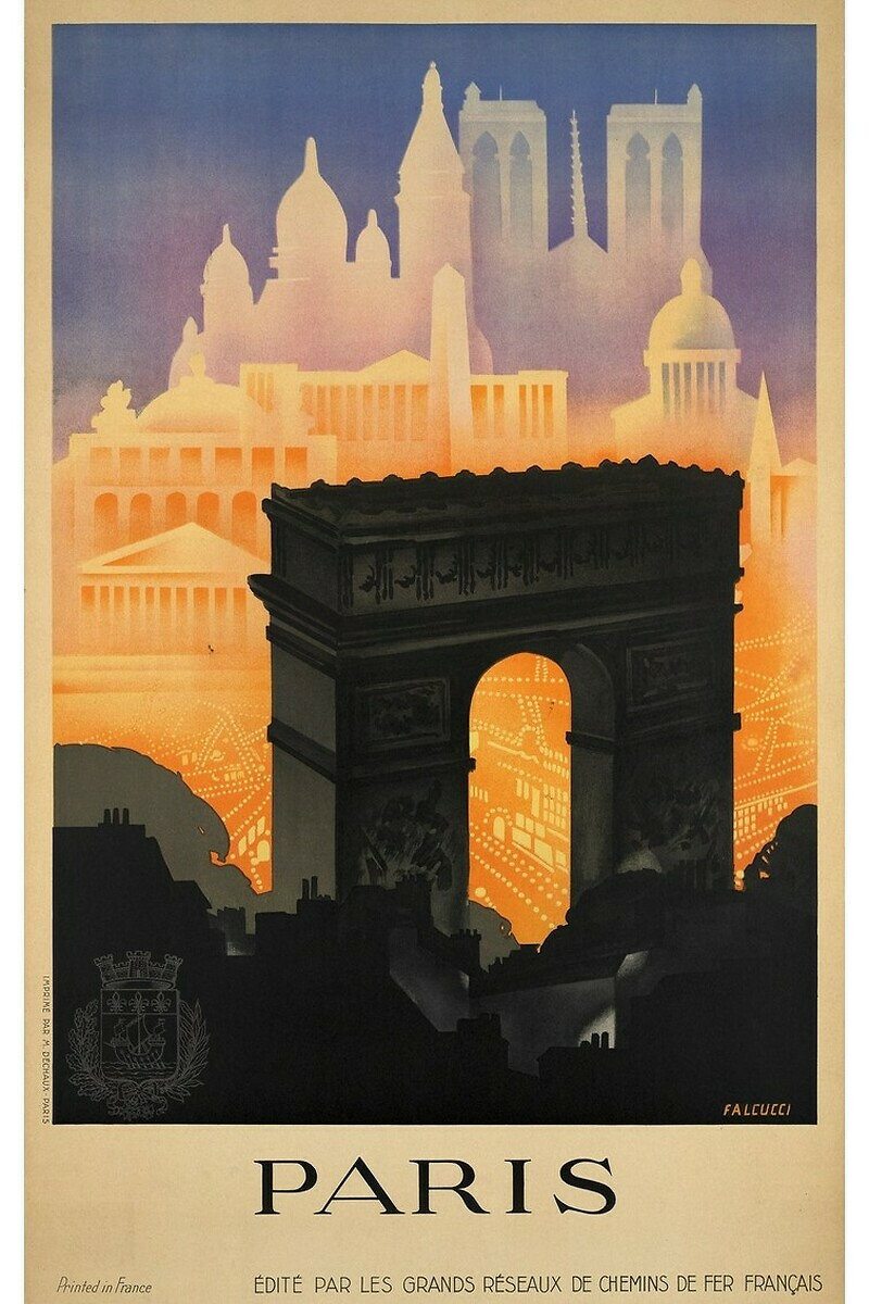Paris Poster: Arc de Triomphe and Other Monuments